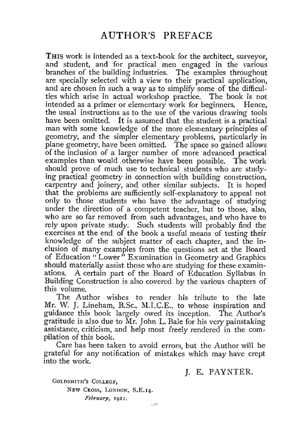 Practical geometry for builders and architects | J. E. Paynter