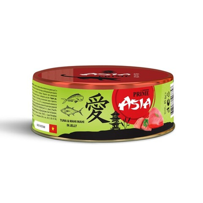 Prime Asia 85 г - консервы для кошек с тунцом и рыбой махи-махи (желе)