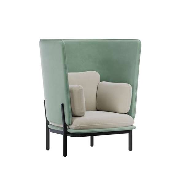 Stato Диван одноместный с высокой спинкой STA-01 Velutto 13/Velutto 14/Металл Черный 1070*900*1200