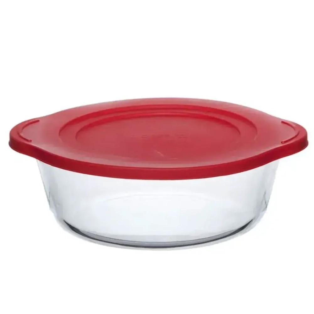 Посуда для свч круглая с пластиковой крышкой 2 л
