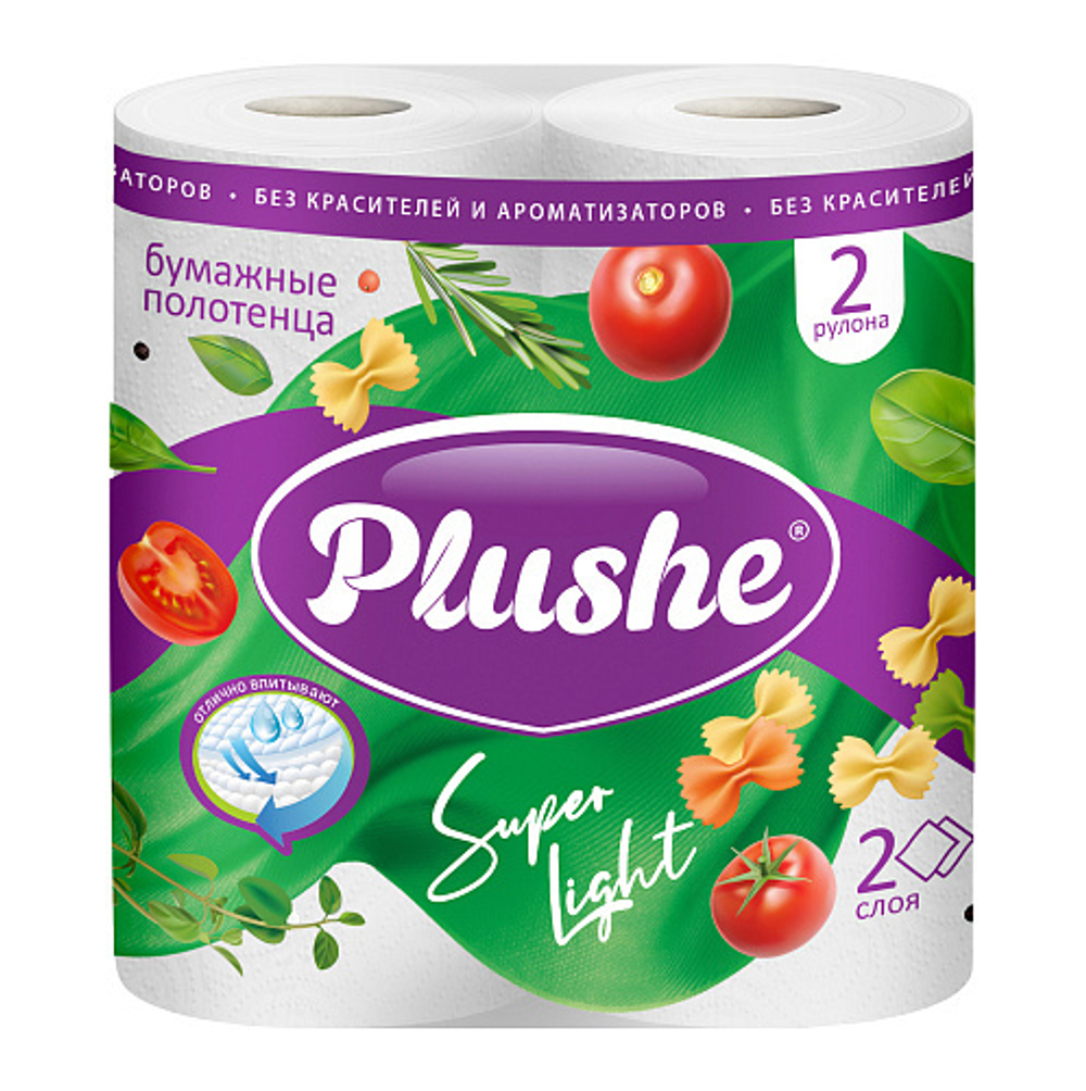 Полотенце бум. Плюше Спасибо за заботу/Super Light о природе 2 сл 2 рул 1/12