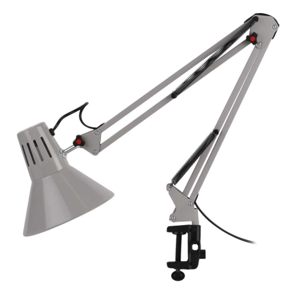 Настольный светильник ЭРА N-121-E27-40W-GY Е27 на струбцине серый
