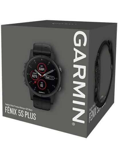 Компактные мультиспортивные часы Garmin Fenix 5S Plus Sapphire - черные с черным ремешком 010-01987-03