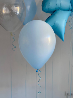 Воздушные гелиевые шары бант голубой №4448