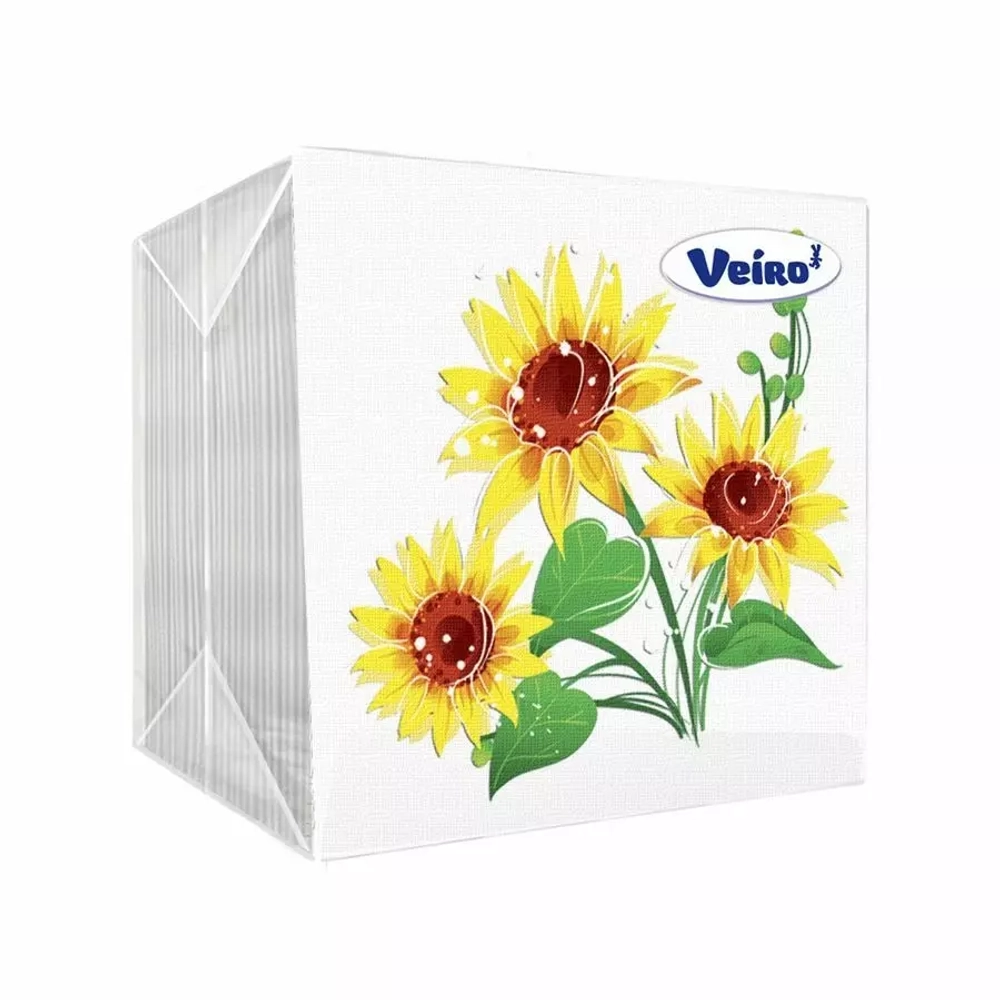 VEIRO Салфетки бумажные ТЮЛЬПАН (100шт)