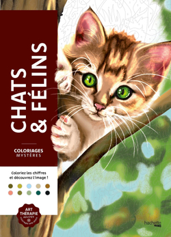 Hachette раскраска по номерам Coloriages mystères - Chats et félins(предзаказ, дата выпуска 04.06.2025)