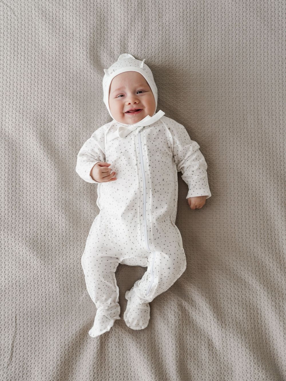 Слип на молнии с закрытой ножкой "Мишутка" 0+