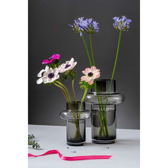 Ваза для цветов Vayr, 20 см, серая