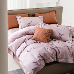 ZEPHYR HOME Постельное белье на двуспалку Египетский хлопок Балерины розовый
