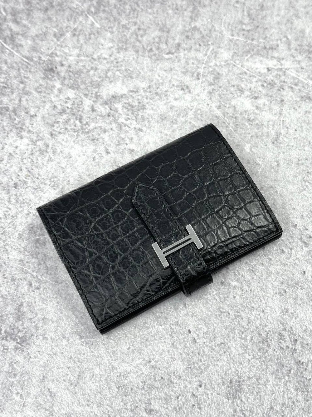 Картхолдер Hermes из кожи крокодила