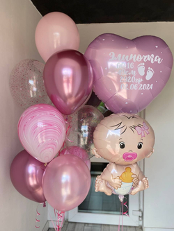 Воздушные шары на выписку девочки №765