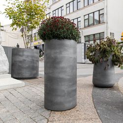 Кашпо CIGAR CONCRETE GREY LIGHT D37 H57