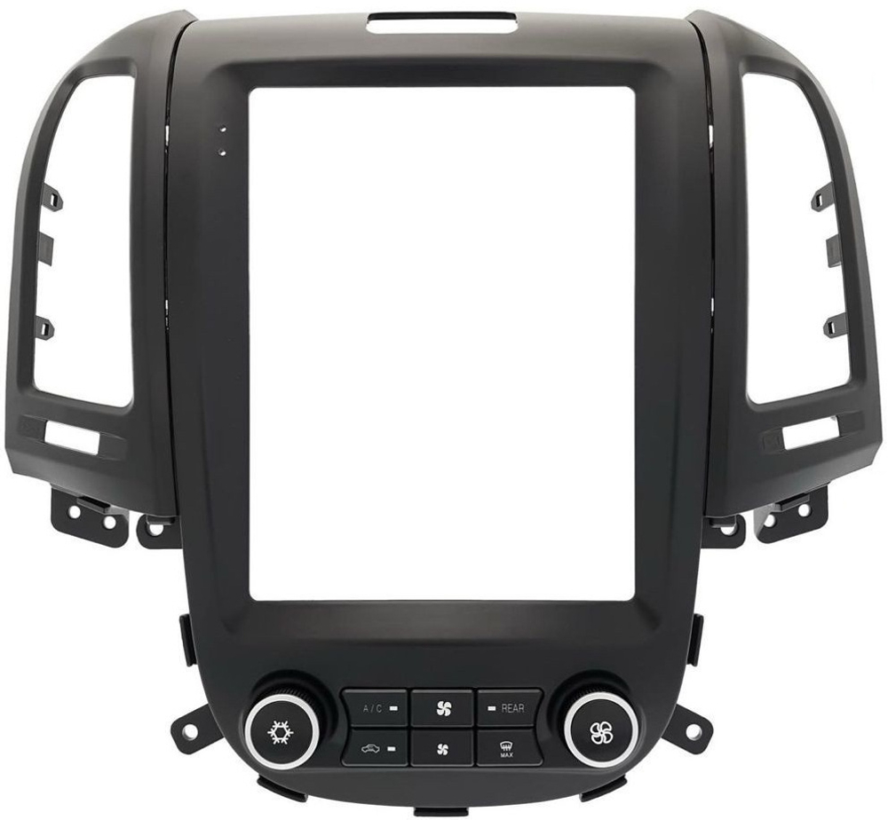 Магнитола для Hyundai Santa Fe 2 2006-2012 (климат, со штатным усилителем, рамка тип 2) - Teyes TPRO 2 монитор 9.7" в стиле "Тесла" на Android 10, ТОП процессор, 4G SIM-слот