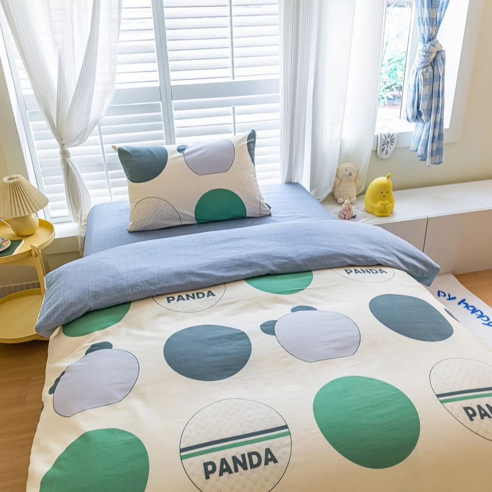 Комплект постельного белья на резинке Сатин Люкс KIDS 100% хлопок CDKR084, 1.5 спальный, простыня 160x200, наволочка 50x70