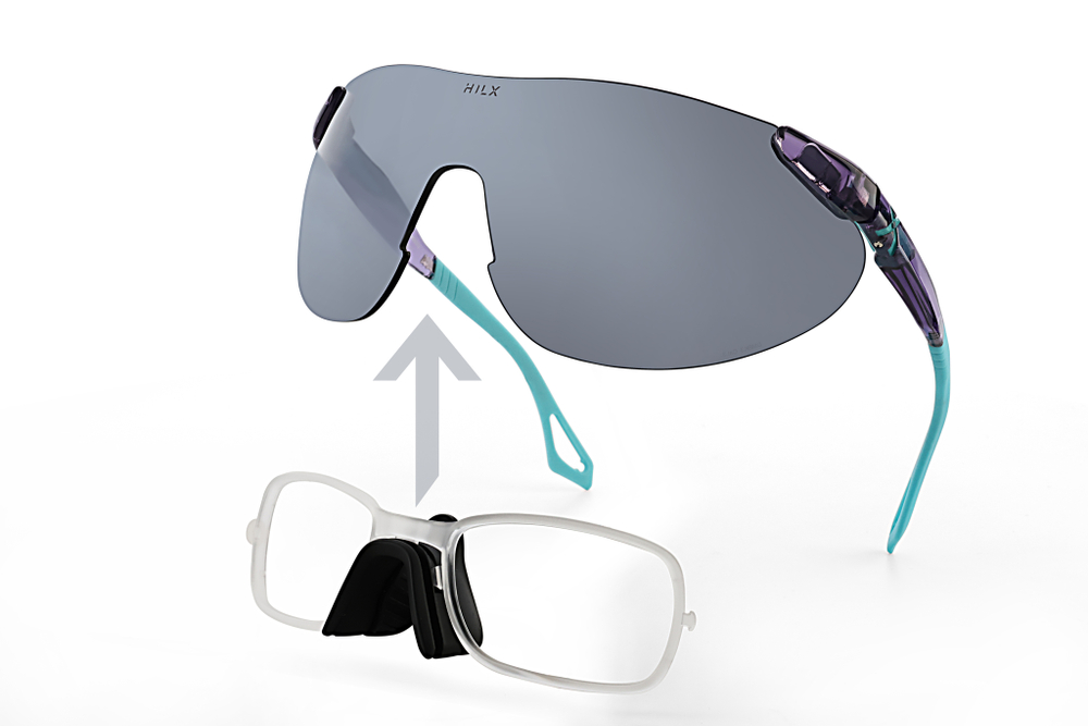 Спортивные очки с диоптриями HILX Domain Shiny Crystal Purple / Black Mirror Lens