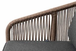 "Канны" лаунж-зона 4-местная из роупа со столом "Верона" (серый гранит), каркас алюминиевый коричневый, роуп коричневый