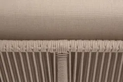 "Канны" угловой модуль плетеный из роупа, каркас алюминий белый муар, роуп бежевый круглый, ткань бежевая 15052