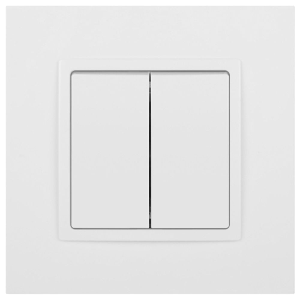 Выключатель ЭРА Elegance 14-1104-01М двойной, 10АХ-250В, белый матовый