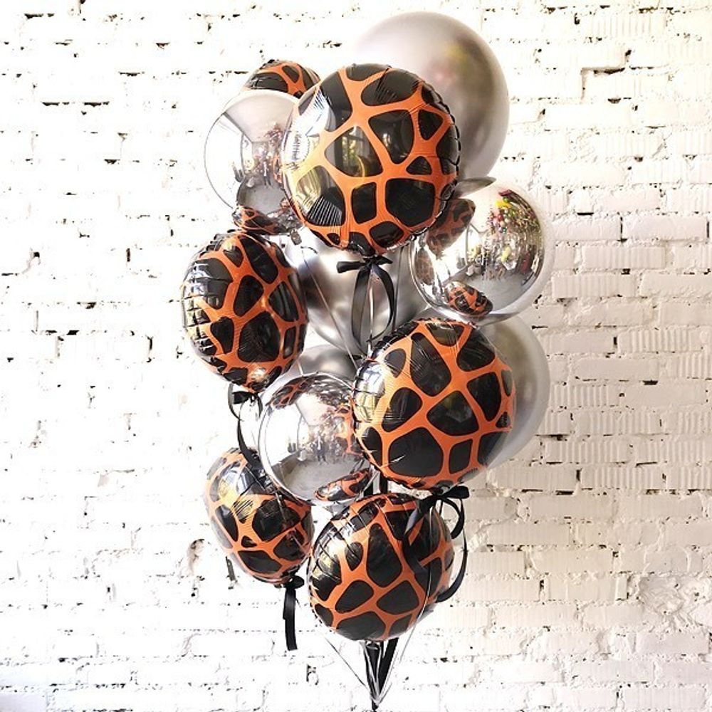 Шар (18"/46 см) Круг, Анималистика, Пятнистый окрас, Жираф