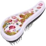 Расческа массажная компактная «КАЛИСТО», блестки, микс 4 дизайна, 18*7,5см (PVC коробка)