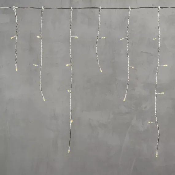 Светодиодная бахрома 3*0.5 м., 3 батарейки типа D 4.5V, 100 LED ламп цвета шампань, прозрачный силикон, LTC (ECC100-10-8CH)