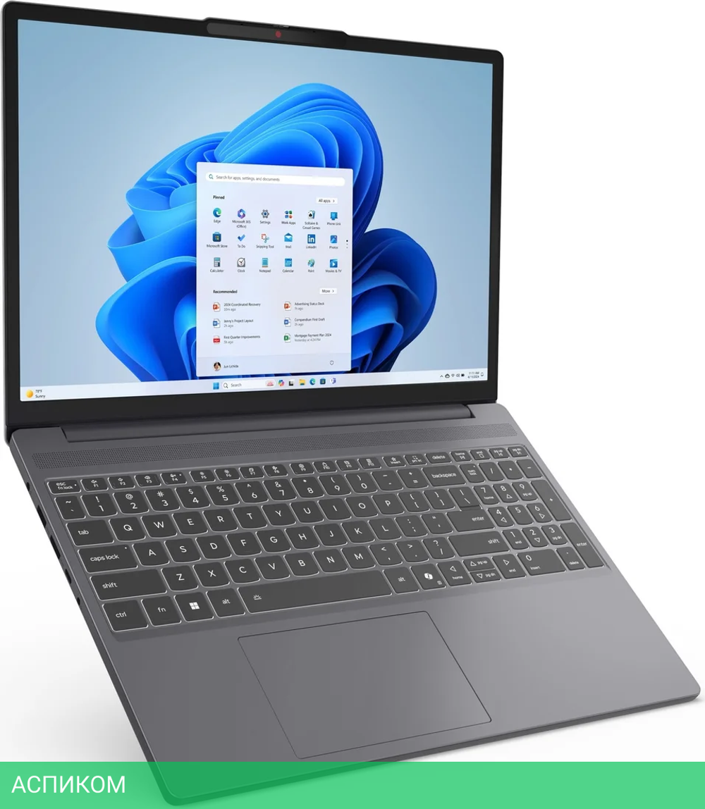 Ноутбук Lenovo IdeaPad Slim 3 15IRH10 Luna Grey (83K10032RK)