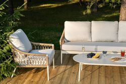 "Венеция" лаунж-зона из искусственного ротанга, цвет соломенный