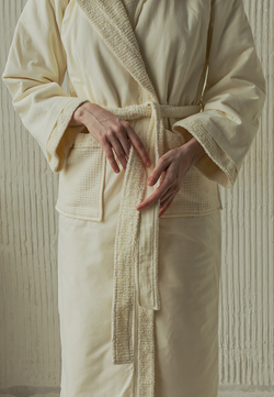 Халат вафельно-махровый Luxberry Cozy Home экрю