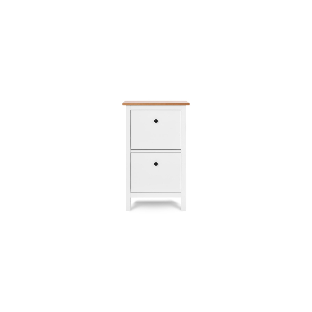 Обувница 2 ящика КЫМОР (HEMNES), 59х22х101 см, белый/светло-коричневый