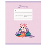 Тетрадь А5 12л., линия, Канц-Эксмо, скрепка, мелованная бумага, выб. лак, глиттер, "Славные мышки", 5 дизайнов