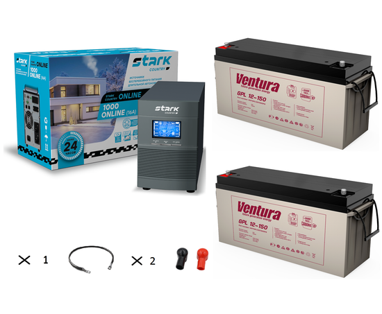 Комплект ИБП Stark Country 1000 online + АКБ Ventura GPL 12-150 х 2 шт.