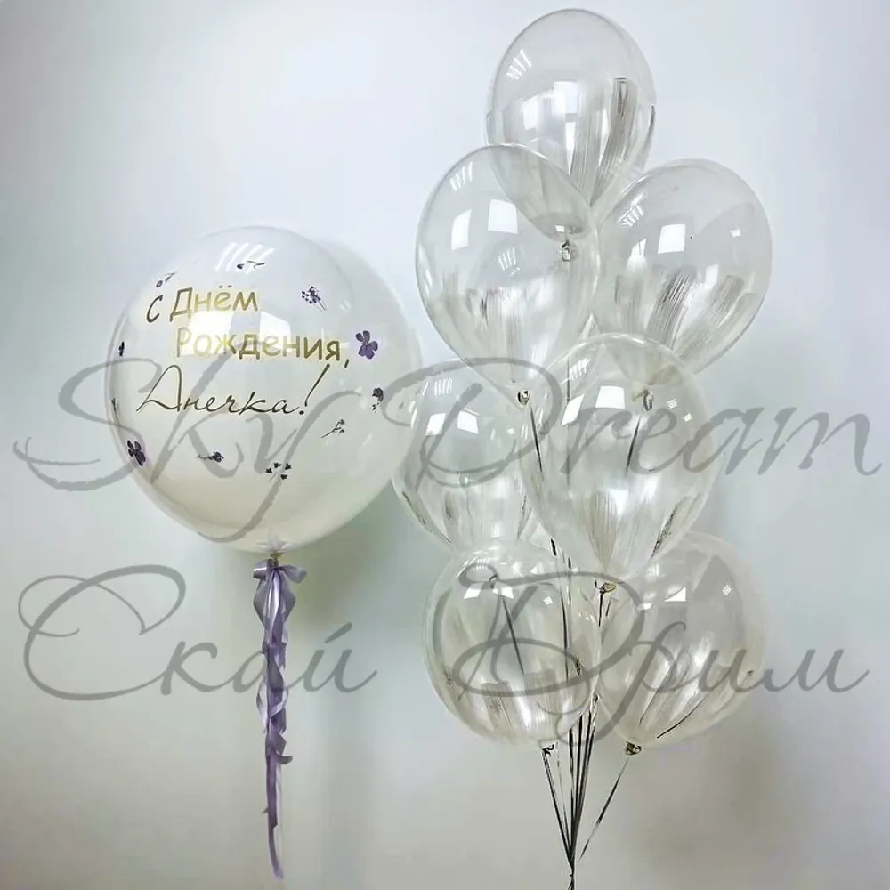 Композиция из шаров Белый Браш Композиция из шаров Белый Браш