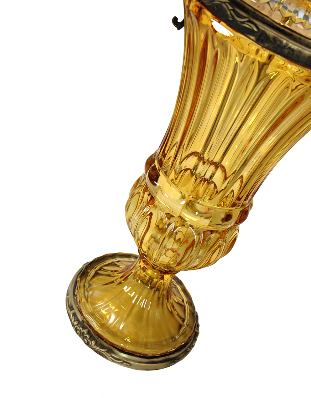 Olympus Brass Лампа настольная из венецианского стекла на бронзовом основании с абажуром