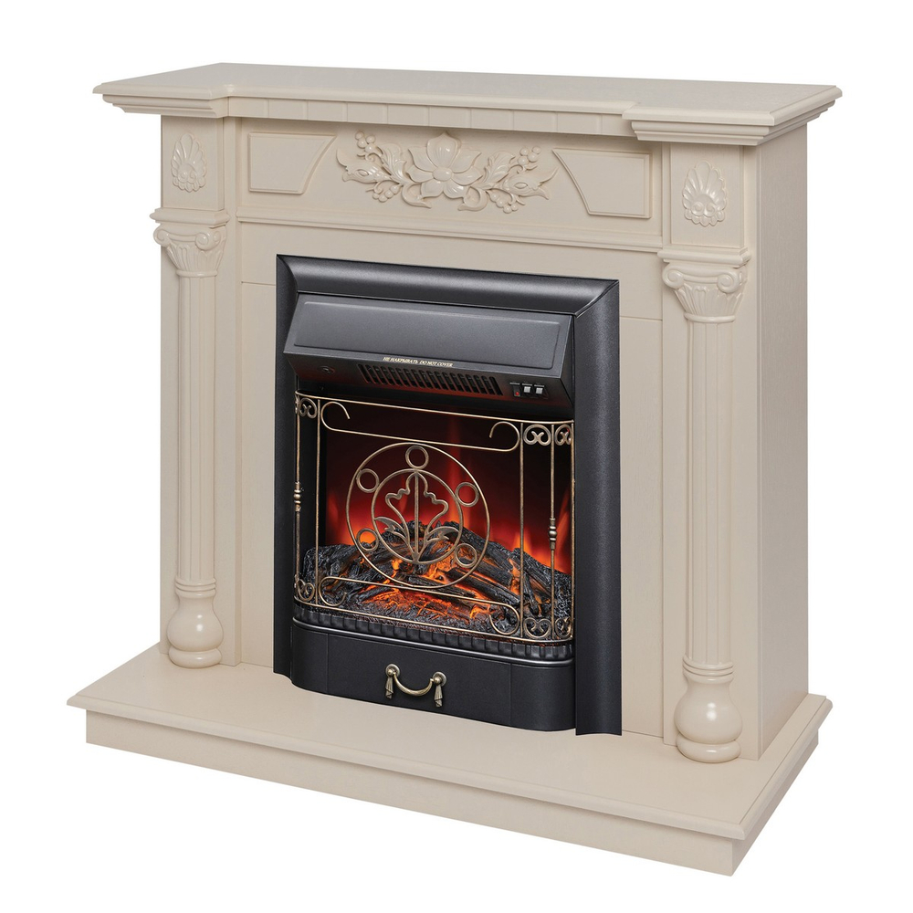 Электрокамин RealFlame Dacota WT белый дуб с очагом Majestic Lux Black