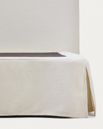 Кровать Jaira из белого шенилла со съемным чехлом для матраса 180x200 см