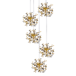 L5PR721132 Подвес пятерной круглый EXTRA 5x3x5W(led) G9  (721132 - 5 + 572152 -1) ЗОЛОТО