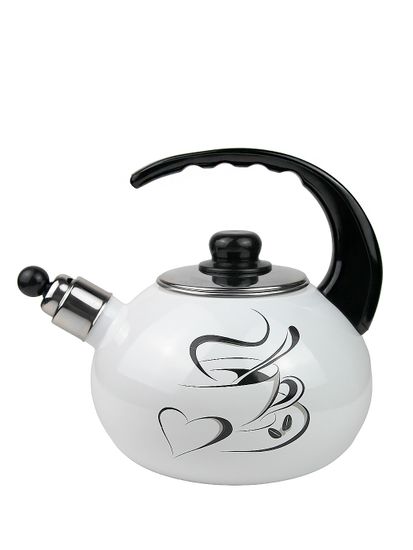 Чайник 2,5 л. эмалированный со свистком Kamille KM 1036 с черной бакелитовой ручкой