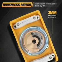 Затирочная машинка HYVST ks-06-150-3.0(ход 3.0мм) многофункциональный Электрическая эксцентриковая бесщеточная шлифмашинка