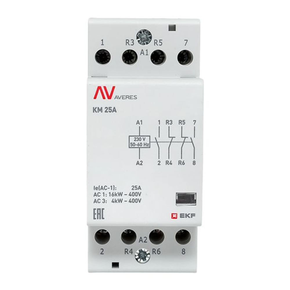Контактор модульный КМ 25А 2NO+2NC 230В АС (2 мод.) AVERES EKF