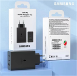 SAMSUNG Original 65W PD Power Adapter Trio+Cabl USB-C X2 Ports, USB-A Port (EP-T6530)