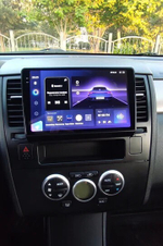 Магнитола для Nissan Tiida C11 2004-2013 (климат с круглым экранчиком, рамка черная) - Teyes CC3-2K-360 на Android 10, 2K QLED, 6Гб+128Гб, CarPlay, 4G SIM-слот, 4 камеры в комплекте