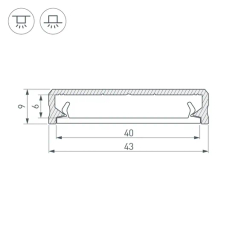 Профиль ALM-FLAT-S-2020 ANOD (Arlight, Алюминий) 026713(1)