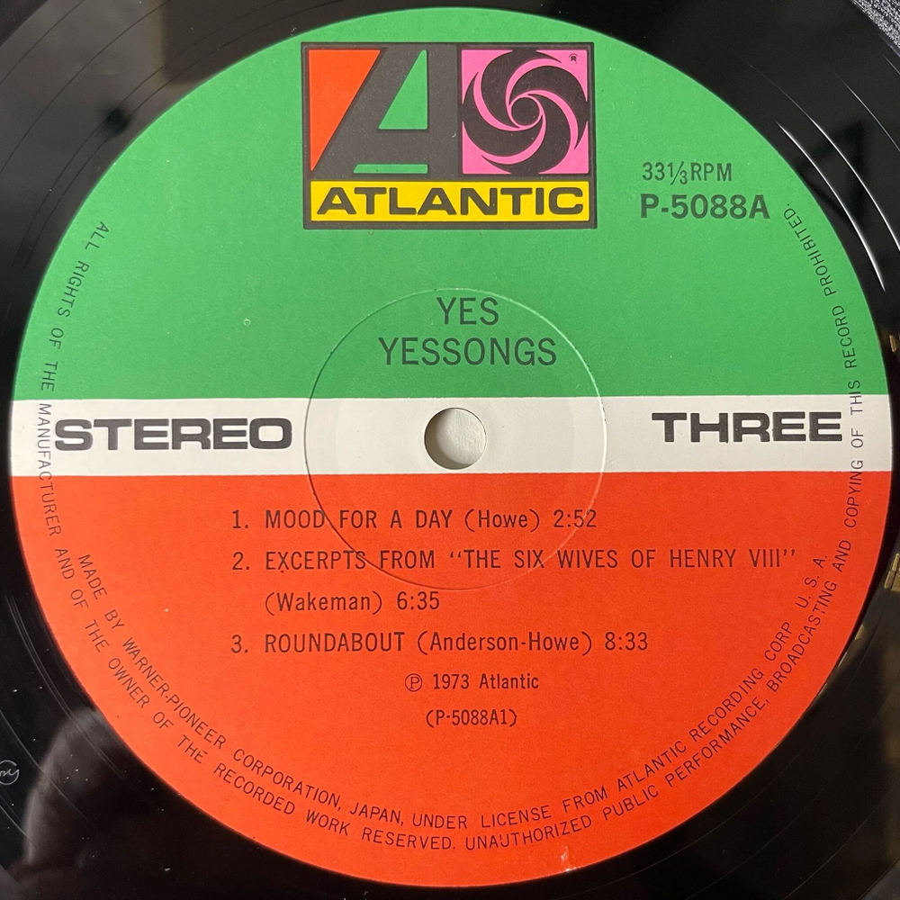 Винтажная виниловая пластинка LP Yes Yessongs (Japan 1973) (No Obi) Roundabout