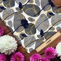 Ткань кулирная гладь серые камни с золотом