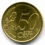 50 евроцентов 2014 год. Ватикан. Регулярный выпуск. Тип 5. Нордик UNC
