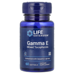 Life Extension, Гамма E Смешанные Токоферолы, 60  Мягких Желатиновых Капсул