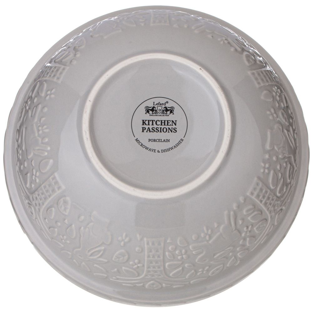 САЛАТНИК ДЛЯ СМЕШИВАНИЯ И СЕРВИРОВКИ LEFARD "KITCHEN PASSION" 20,50 СМ СЕРАЯ (КОР=8ШТ.)
