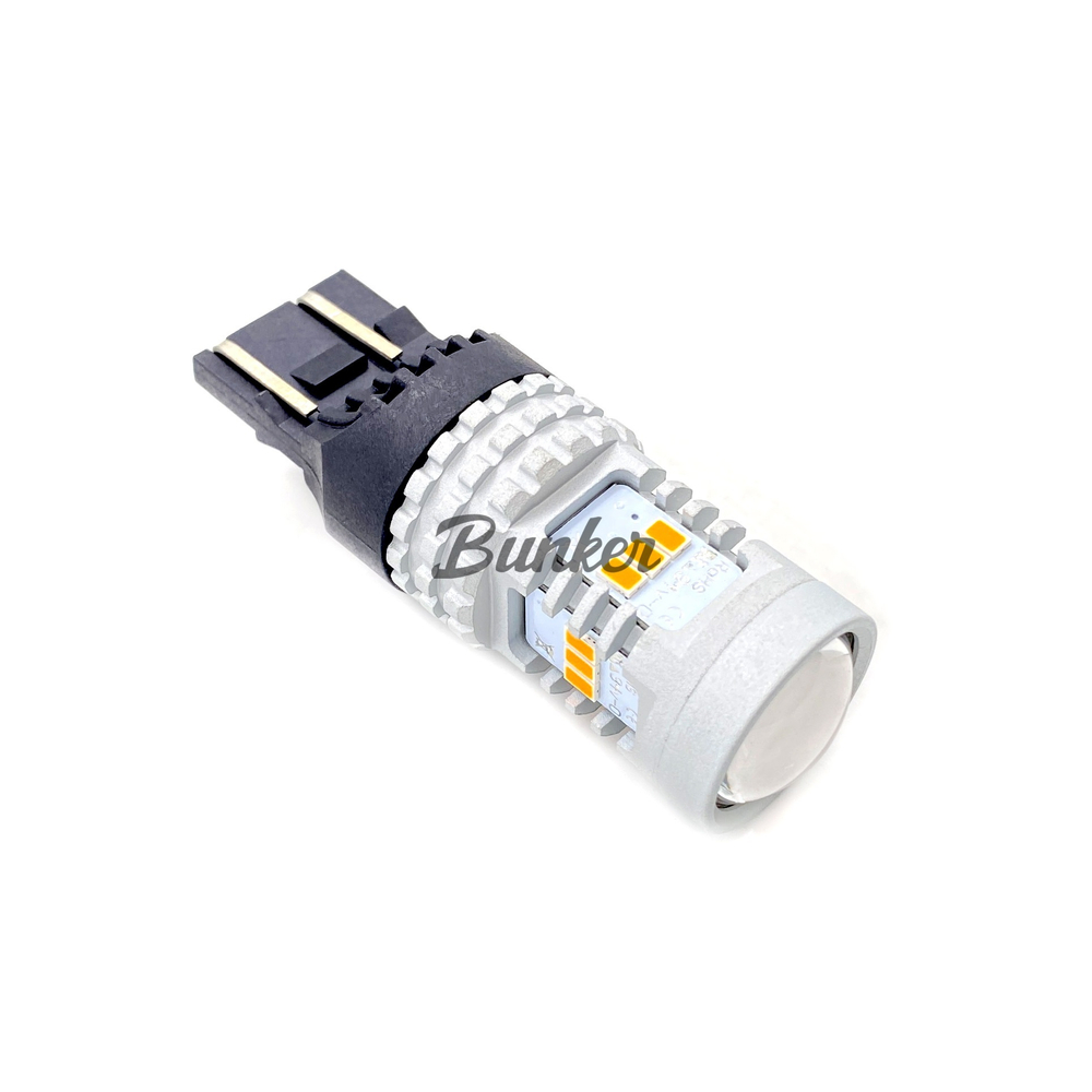 Светодиодная автомобильная LED лампа TaKiMi 7443-3020-14SMD (W21/5W),Оранжевый,Не полярная,12V