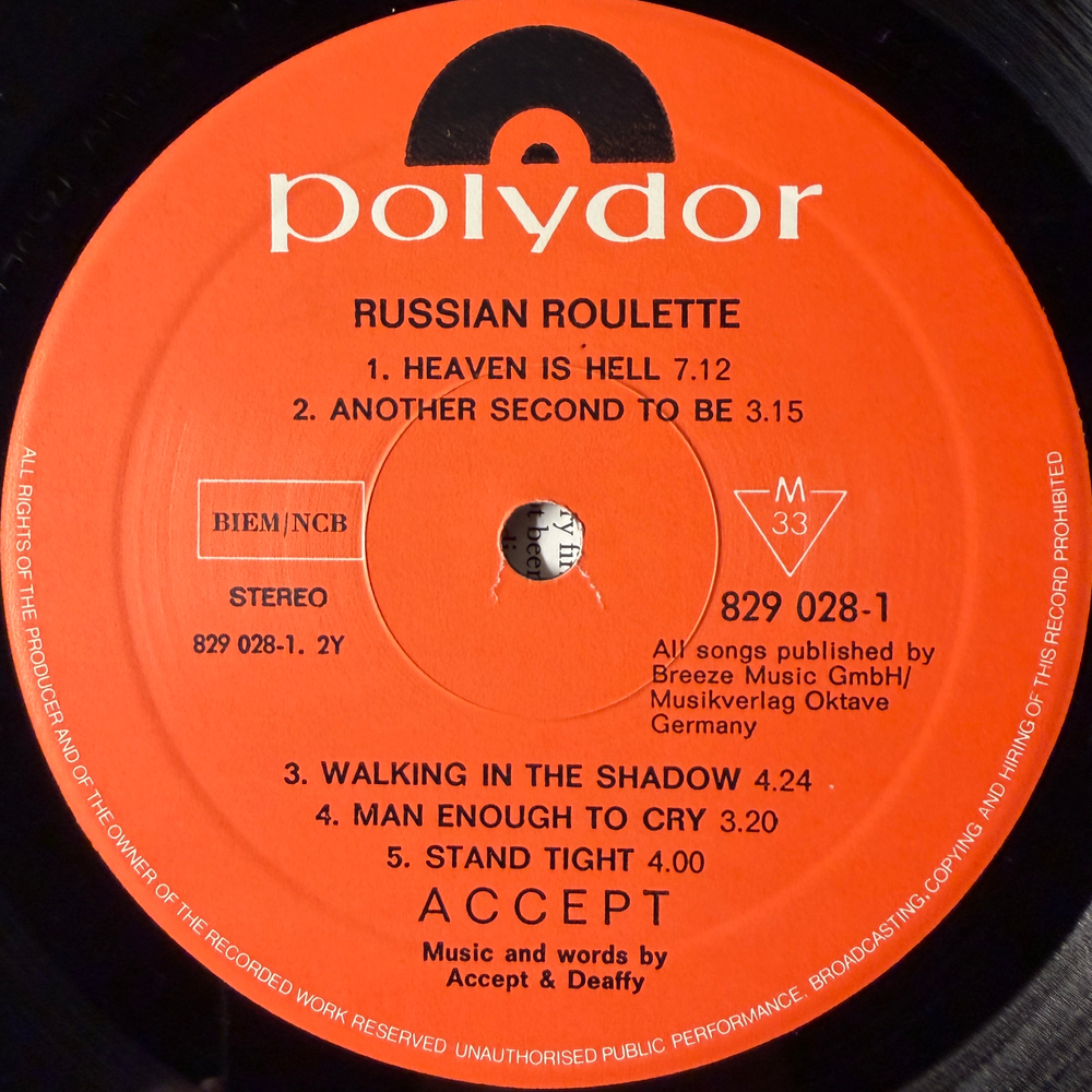 Accept ‎– Russian Roulette (Скандинавия 1986г.)