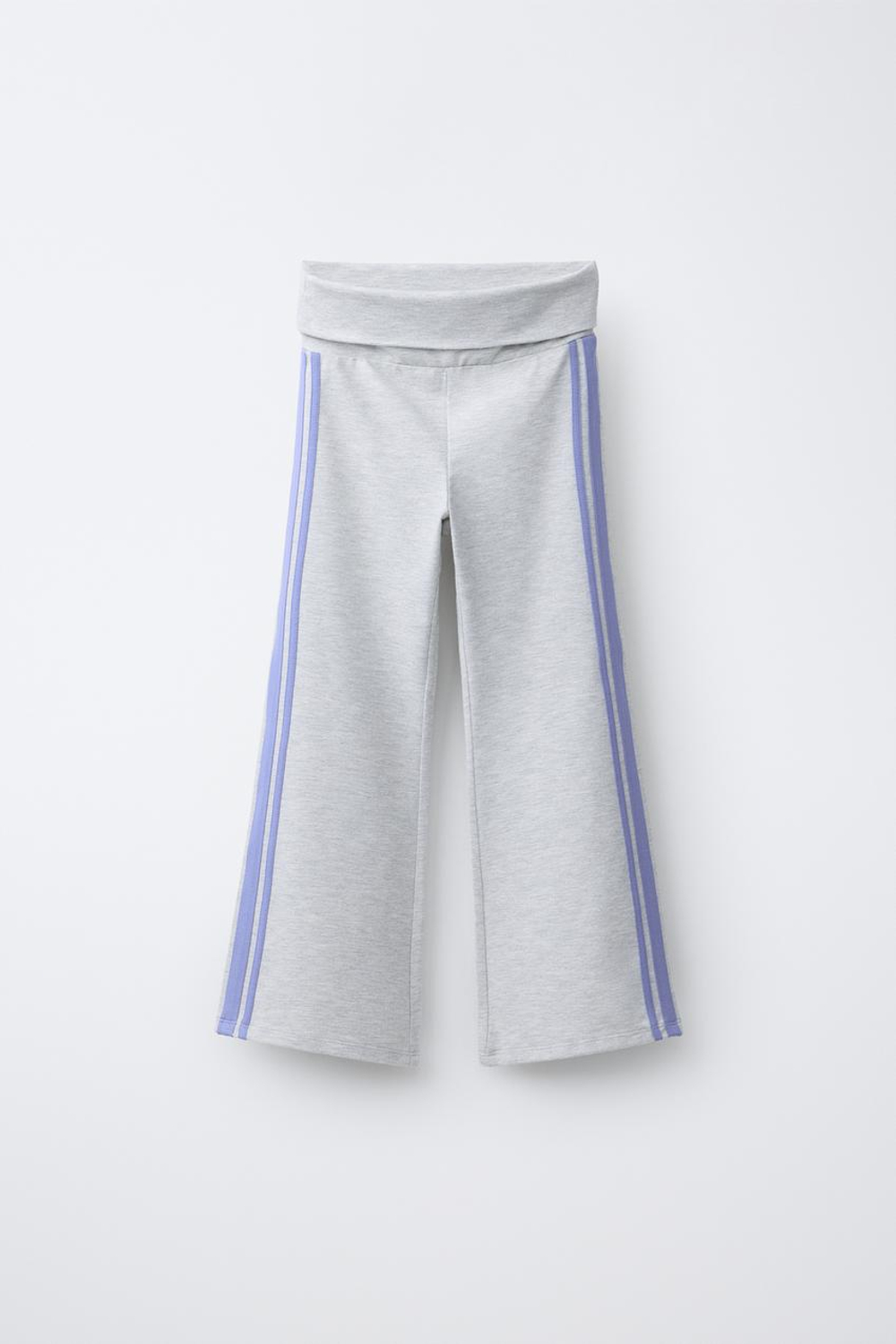 ZARA РАСКЛЕШЕННЫЕ ЛЕГИНСЫ С ЛАМПАСАМИ, СЕРЫЙ МЕЛАНЖ